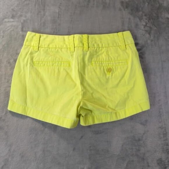 J.Crew Neon Yellow Size 00 Chino Broken-In shorts for women 100% Cotton Y2K Girl - Picture 3 of 9